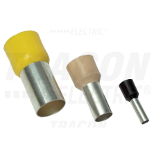 TRACON Szigetelt (PA6.6) érvéghüvely 1mm2, L=12,4mm, ónozott elektrolitréz, piros villanyszerelés