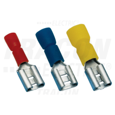 TRACON Szigetelt rátolható csatlakozó hüvely 2,8×0,5mm, 2,5mm2, sárgaréz, kék villanyszerelés