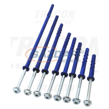 TRACON T10080P Peremes dübel, hatlapfejű peremes csavarral M10×80mm, PA6.6 villanyszerelés