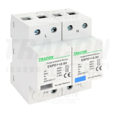 TRACON T1+T2 AC típusú túlfeszültség levezető, egybeépített 2P 50kA 385V villanyszerelés