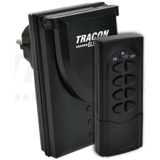 TRACON Távkapcsolós csatlakozóaljzat, 1 aljzat, 1 távírányító, IP44 230VAC, 50Hz, 3600W, IP44, 433,92MHz villanyszerelés