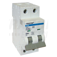 TRACON TDA-2C-13 Kismegszakító 2P, 13A, C karakterisztika, 10kA villanyszerelés