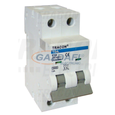 TRACON TDA-2C-40 Kismegszakító, 2 pólus, C karakterisztika 40A, C, 2P, 10kA villanyszerelés