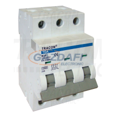 TRACON TDA-3C-40 Kismegszakító, 3 pólus, C karakterisztika 40A, C, 3P, 10kA villanyszerelés