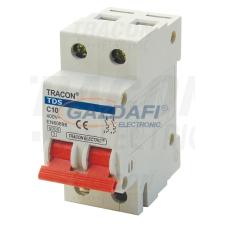 TRACON TDS-2C-63 Kismegszakító, színes karral, 2 pólus, C karakterisztika 63A, 6kA villanyszerelés