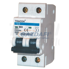 TRACON TDZ-2C-50 Kismegszakító, 2 pólus, C karakterisztika 50A, 6kA villanyszerelés