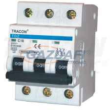 TRACON TDZ-3C-13 Kismegszakító, 3 pólus, C karakterisztika 13A, 6kA villanyszerelés