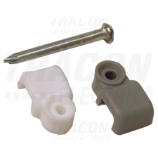 TRACON Telefonkábelrögzítő bilincs, szeggel, fehér, (100db)2,5×4,5mm, PE villanyszerelés
