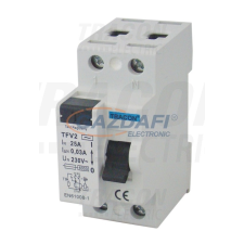 TRACON TFV2-16100 Áram-védőkapcsoló, 2 pólusú 16A, 100mA, 6kA, AC villanyszerelés
