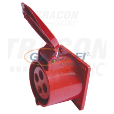 TRACON TICS-424 Beépíthető egyenes ipari csatlakozóaljzat 32A, 400V, 3P+E, 6h, IP44 villanyszerelés