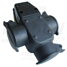 TRACON TICS-A4 Csatlakozóaljzat oldalsó védőérintkezővel, hármas, gumi 3×(2P+E), IP44 (SCHUKO) villanyszerelés