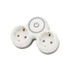 TRACON TND2-K Többférőhelyes, kapcsolós átalakító csatlakozó, szürke+fehér 2×SCHUKO, max.16A, 230VAC, 3680W, PP