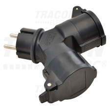 TRACON Többférőhelyes átalakító csatlakozó, fekete villanyszerelés