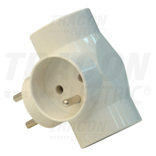 TRACON Többférőhelyes átalakító csatlakozó, francia kivitelű, fehér villanyszerelés