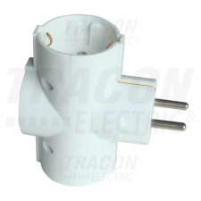 TRACON Többférőhelyes átalakító csatlakozó, normál, fehér3×SCHUKO, max.16A, 250V villanyszerelés
