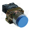TRACON Tokozott kiálló nyomógomb, fémalapra szerelt, kék 1×NO, 3A/240V AC, IP44