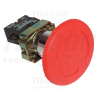 TRACON Tokozott reteszelt gombafejű vészgomb, piros, elfordítással1×NC, 3A/400V AC, IP44, d=40mm