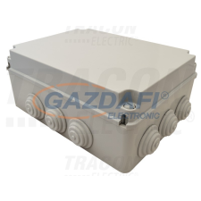TRACON TQBY312313 Kötődoboz, falon kívüli, műanyag csavarral 310×230×130,IP55 villanyszerelés