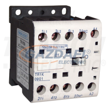 TRACON TR1K1204F7 Segédkontaktor 660V, 50Hz, 12A, 5,5kW, 110V AC, 4×NO villanyszerelés