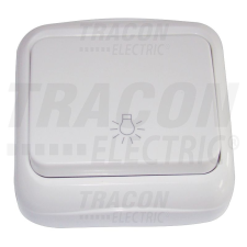 TRACON TTK-04B Falon kívüli nyomókapcsoló csengő jellel (tapétakapcsoló) 10AX/250VAC, IP20 (N101) villanyszerelés