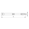 TRACON TU186 UV-álló fémnyelves kábelkötegelő, fekete 186×4,8mm, D=3,5-45mm, PA6.6