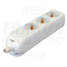 TRACON Újravezetékezhető, hordozható elosztósáv3×SCHUKO, max.16A, 250VAC villanyszerelés