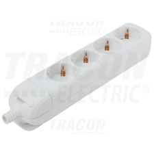 TRACON Újravezetékezhető, hordozható elosztósáv4×SCHUKO, max.16A, 250VAC villanyszerelés