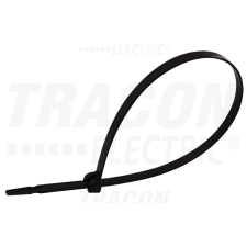 TRACON UV-álló fémnyelves kábelkötegelő, fekete140×3,6mm, D=2-29mm, PA6.6 villanyszerelés