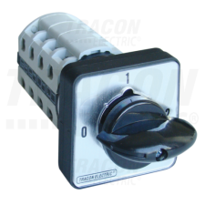 TRACON Választókapcsoló, 0-1-2400V, 50Hz, 160A, 2×4P, 37kW, 88×88mm, 90° villanyszerelés