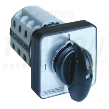 TRACON Választókapcsoló, 1-0-2400V, 50Hz, 32A, 2×3P, 11kW, 64×64mm, 90° villanyszerelés