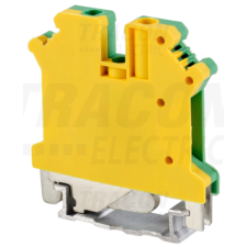 TRACON Védővezető ipari sorozatkapocs, csavaros, sínre, zöld/sárga0,2-4mm2, 41A villanyszerelés