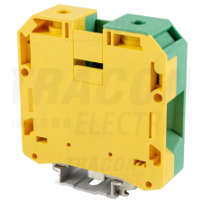 TRACON Védővezető ipari sorozatkapocs, csavaros, sínre, zöld/sárga 16-50mm2, 150A villanyszerelés
