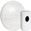 TRACON Vezeték nélküli csengő, kerek, 1 adó, 1 vevő2×AA, 1×CR2032, IP44, 100m, 32 music