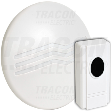 TRACON Vezeték nélküli csengő, kerek, 1 adó, 1 vevő 2×AA, 1×CR2032, IP44, 100m, 32 music villanyszerelés