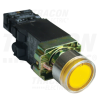 TRACON Világító nyomógomb, fémalap, trafóval,sárga,glim,izzó nélk.1×NO, 3A/400V AC, 6V, IP42