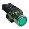 TRACON Világító nyomógomb, fémalap, zöld, glim, izzó nélkül1×NO, 3A/400V AC, 230V, IP42