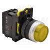 TRACON Világító nyomógomb, kiálló, sárga1×NO, 5A/230V AC-15, IP65, LED 230V AC/DC