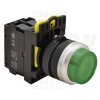 TRACON Világító nyomógomb, kiálló, zöld1×NO, 5A/230V AC-15, IP65, LED 230V AC/DC
