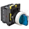 TRACON Világítókaros kapcsoló, kék, LED, háromállású, rugóvissza1×NO+1×NC, 5A/230V AC-15, IP65, LED 230V AC/DC