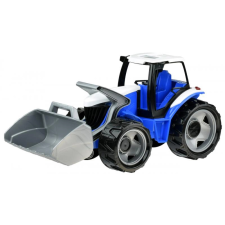 Traktor kanállal kék szürke autópálya és játékautó