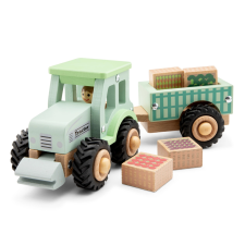  Traktor utánfutóval és rakománnyal fajáték