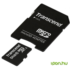 Transcend Premium 64GB MicroSDXC 10 MB/s TS64GUSDXC10 memóriakártya