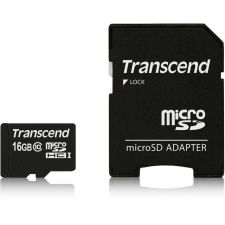 Transcend SD microSD Card  16GB Transcend SDHC Class10 w/adapter (TS16GUSDHC10) memóriakártya