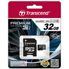Transcend SD microSD Card  32GB Transcend SDHC UHS1 w/adapter (TS32GUSDU1) memóriakártya