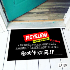 Tréfás , vicces lábtörlő - Figyelem! Fontos Információ! lakástextília