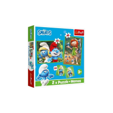Trefl 2 az 1-ben puzzle és memóriajáték - Hupikék törpikék (93656) puzzle, kirakós