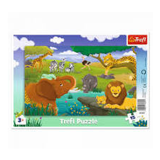 Trefl 31357 - A szavannán - 15 db-os keretes puzzle puzzle, kirakós