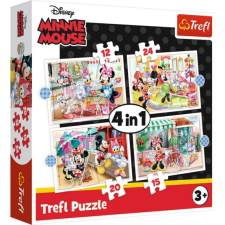 Trefl 4 az 1-ben puzzle (12,15,20,24 db-os) - Minnie Mouse és barátai (34355) puzzle, kirakós