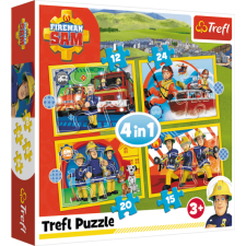 Trefl 4 az 1-ben puzzle (12,15,20,24 db-os) - Sam a tűzoltó (34373) puzzle, kirakós