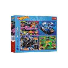 Trefl 4 x 250 db-os puzzle - Hot Wheels (13312) puzzle, kirakós